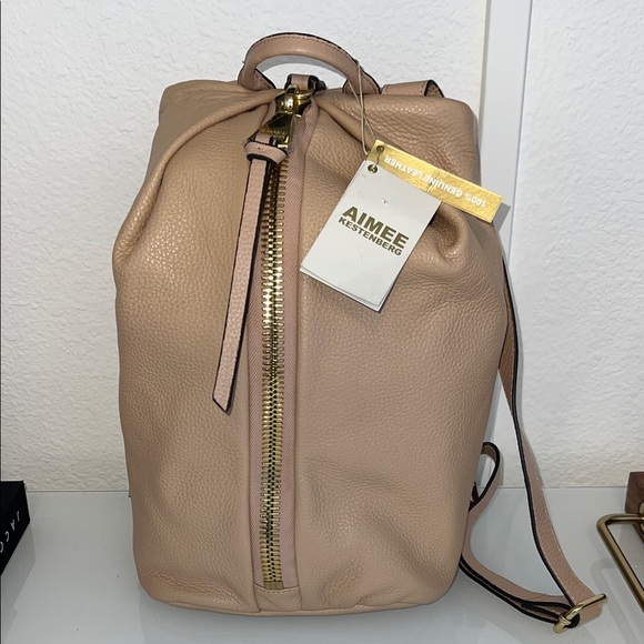 Aimee Kestenberg Beige Leather Backpack - Picture 1 of 4
